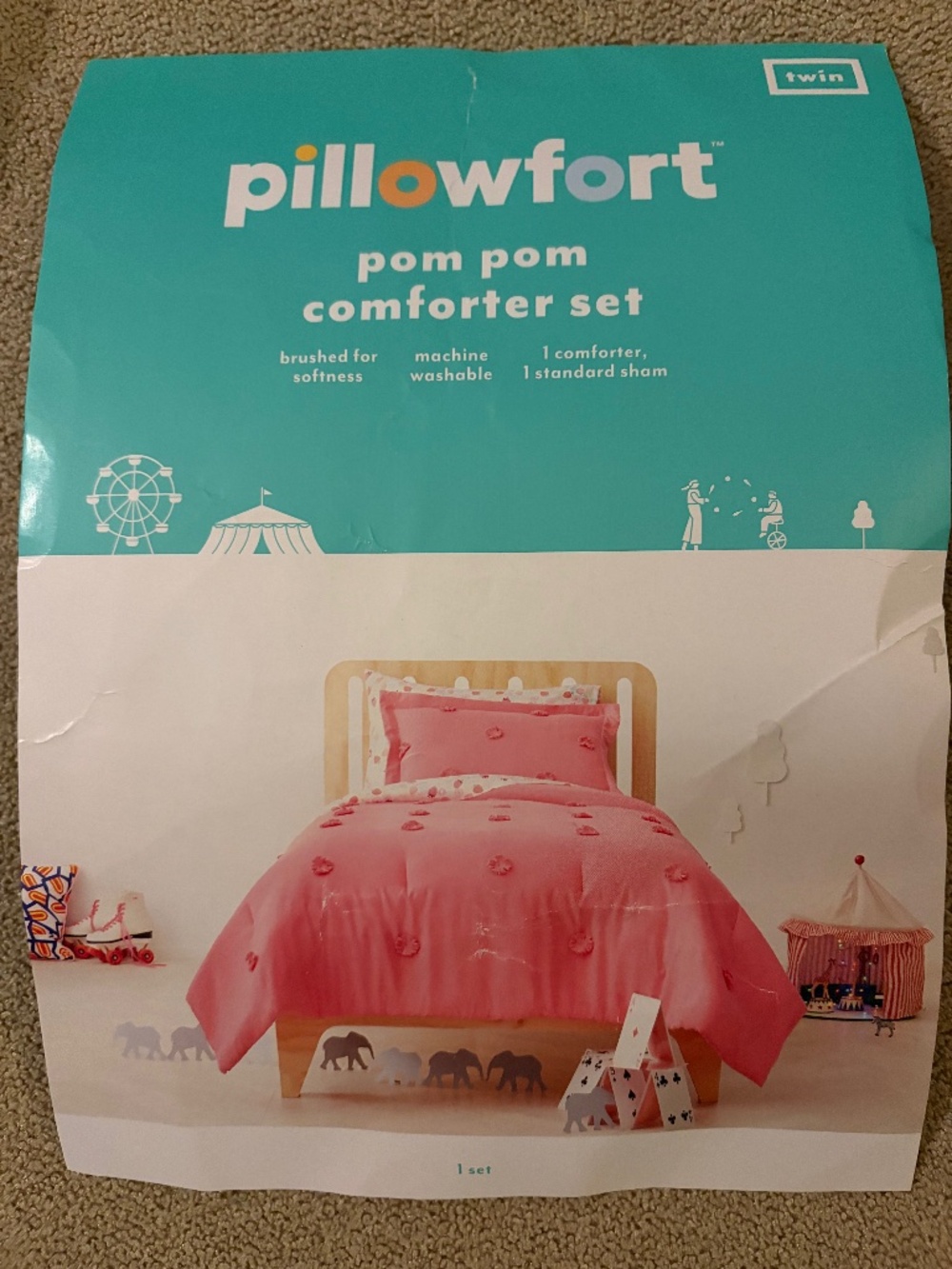Pillowfort Pom Pom Comforter Set - Twin